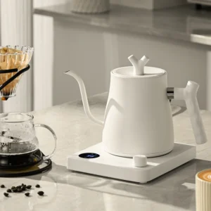1000 W elektrischer Schwanenhals-Wasserkocher, 1000 ml, 304 Edelstahl, Kaffeekanne, intelligente Temperatur, LED-Anzeige für Kaffee, Tee