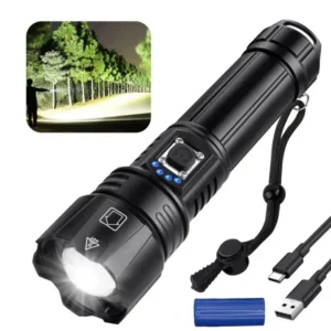 Wiederaufladbare Taschenlampen mit hohem Lumen, 990.000 Lumen, hellste LED-Taschenlampe mit 5 Modi, leistungsstarke wasserdichte Taschenlampe