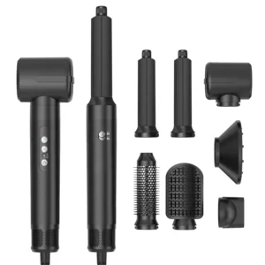 7-in-1-Haartrocknerbürste, bürstenloser Hochgeschwindigkeits-Haartrockner mit Diffusor, ionischer Föhn, Heißluft-Styling-Kamm, automatischer Lockenwickler