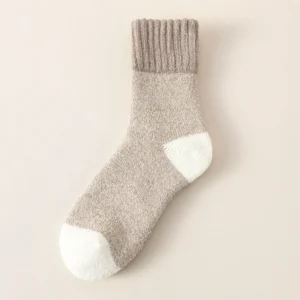5 Paar Herren-Wintersocken, dickes Fleece, warme Handtuch-Untersocken, mittlere Röhre, Sportsocken, hohe Qualität
