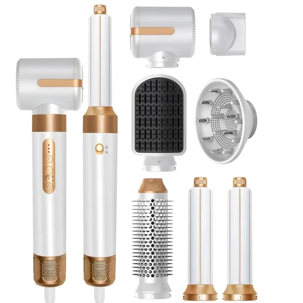 7-in-1-Haartrocknerbürste, bürstenloser Hochgeschwindigkeits-Haartrockner mit Diffusor, ionischer Föhn, Heißluft-Styling-Kamm, automatischer Lockenwickler – Bild 3