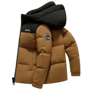 Hohe Qualität männer daunenjacke Casual Mit Kapuze Verdickte Winter Warme Oberbekleidung Kurzen Stil Farbblock Design Neue Heiße Verkauf Von Der