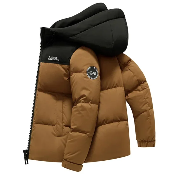 Hohe Qualität männer daunenjacke Casual Mit Kapuze Verdickte Winter Warme Oberbekleidung Kurzen Stil Farbblock Design Neue Heiße Verkauf Von Der – Bild 6