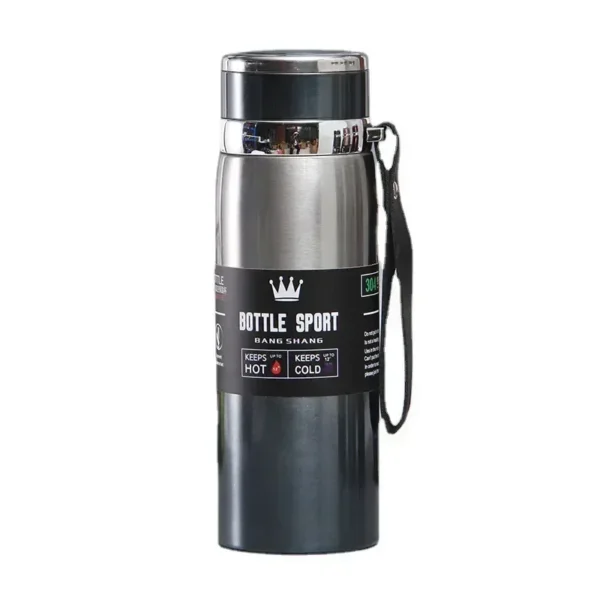 316 Edelstahl-Thermosbecher, Sport, Zuhause, Reisen, Wasserkocher, tragbarer Sling-Wasserkocher, große Kapazität, für den Außenbereich, 800 ml