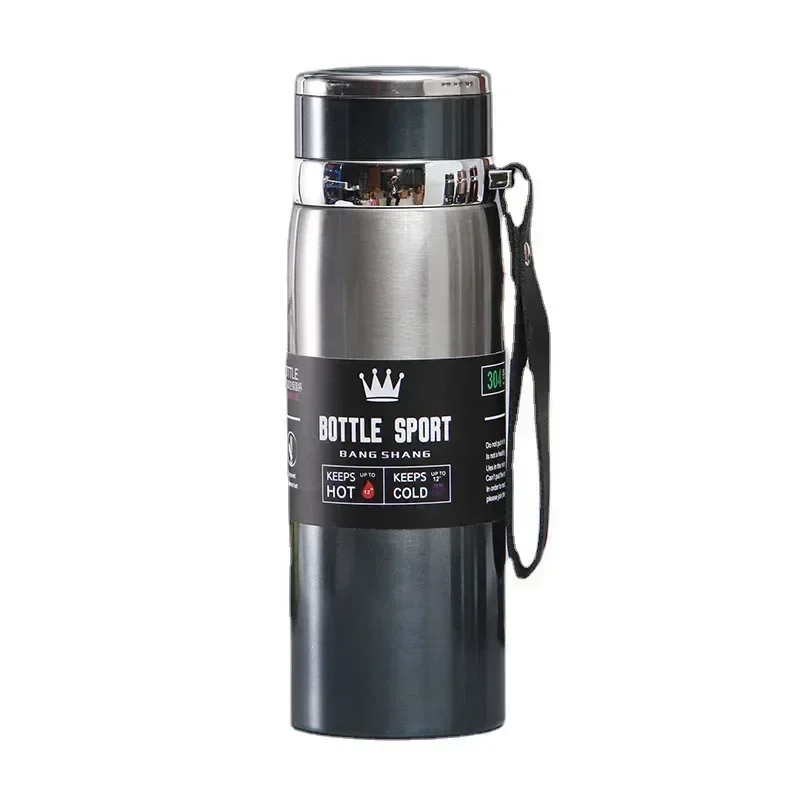 316 Edelstahl-Thermosbecher, Sport, Zuhause, Reisen, Wasserkocher, tragbarer Sling-Wasserkocher, große Kapazität, für den Außenbereich, 800 ml