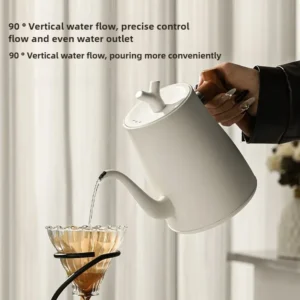 1000 W elektrischer Schwanenhals-Wasserkocher, 1000 ml, 304 Edelstahl, Kaffeekanne, intelligente Temperatur, LED-Anzeige für Kaffee, Tee