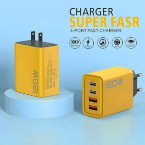 Nur Neueinkäufer 0.19€ Quick Charge 3.0 Fast Charger Muti Total 120W 4 Port USB Type C PD Mobile Phone Wall Adapter for iPhone 16 Samsung S24