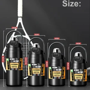 Outdoor-Thermoskanne, tragbar, Thermobecher aus Edelstahl 304, Tumbler, Isolierflaschen, kalte und heiße Sportwasserflasche mit Strohhalm