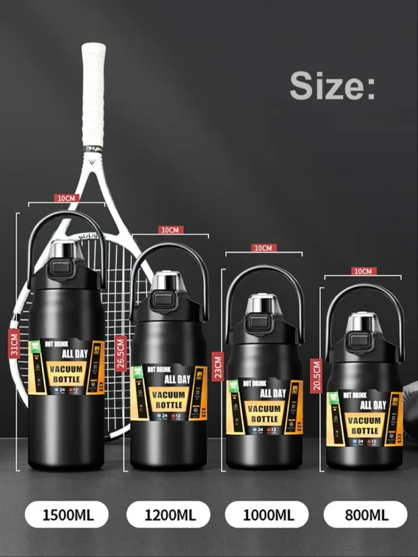 Outdoor-Thermoskanne, tragbar, Thermobecher aus Edelstahl 304, Tumbler, Isolierflaschen, kalte und heiße Sportwasserflasche mit Strohhalm – Bild 13