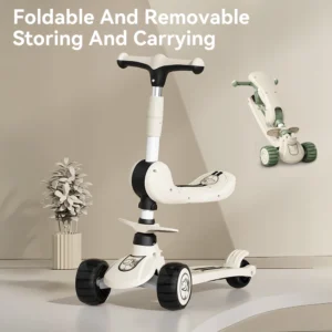 Kinderroller Sit or Stand Ride mit blinkenden Rädern, Musiklichtern, faltbarer Sitz für Jungen und Mädchen im Alter von 3–10 Jahren