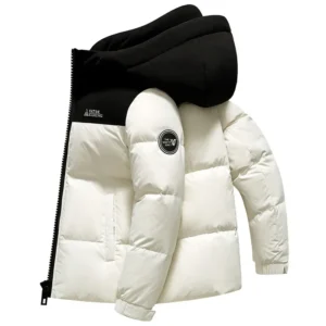 Hohe Qualität männer daunenjacke Casual Mit Kapuze Verdickte Winter Warme Oberbekleidung Kurzen Stil Farbblock Design Neue Heiße Verkauf Von Der