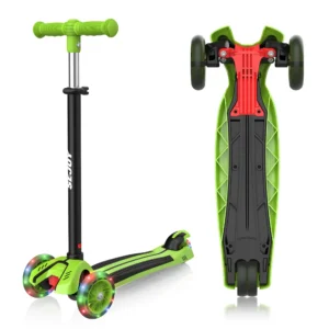 SEJOY faltbarer Kinderroller, höhenverstellbar, 3-Rad-Roller mit Blitzrädern, Roller für Kinder im Alter von 3–12 Jahren, Geschenk