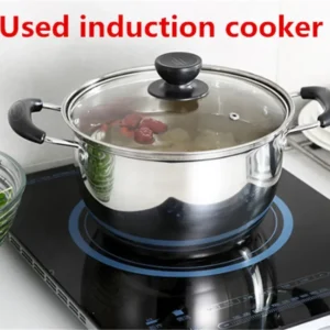 Edelstahl topf Doppelten Boden Suppe Topf Nichtmagnetischen Kochen mehrzweck Kochgeschirr Non stick Pan induktion herd verwendet topf