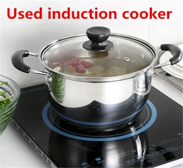 Edelstahl topf Doppelten Boden Suppe Topf Nichtmagnetischen Kochen mehrzweck Kochgeschirr Non stick Pan induktion herd verwendet topf – Bild 11