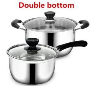 Edelstahl topf Doppelten Boden Suppe Topf Nichtmagnetischen Kochen mehrzweck Kochgeschirr Non stick Pan induktion herd verwendet topf