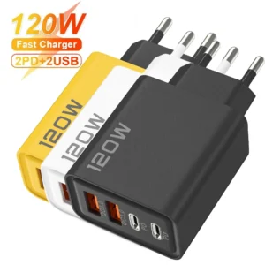 Nur Neueinkäufer 0.19€ Quick Charge 3.0 Fast Charger Muti Total 120W 4 Port USB Type C PD Mobile Phone Wall Adapter for iPhone 16 Samsung S24