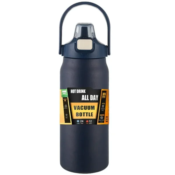 Outdoor-Thermoskanne, tragbar, Thermobecher aus Edelstahl 304, Tumbler, Isolierflaschen, kalte und heiße Sportwasserflasche mit Strohhalm – Bild 4