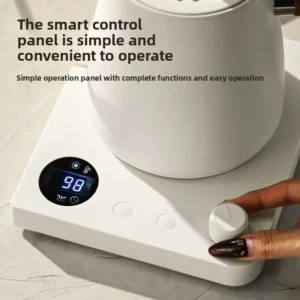 1000 W elektrischer Schwanenhals-Wasserkocher, 1000 ml, 304 Edelstahl, Kaffeekanne, intelligente Temperatur, LED-Anzeige für Kaffee, Tee