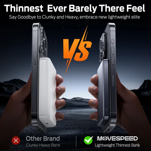 MOVESPEED S10 10000 mAh Magnetische Power Bank Schnelle Ladung Tragbare Externe Batterie Mini Wireless Powerbank für iPhone 16 Samsung – Bild 3