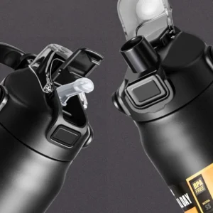 Outdoor-Thermoskanne, tragbar, Thermobecher aus Edelstahl 304, Tumbler, Isolierflaschen, kalte und heiße Sportwasserflasche mit Strohhalm