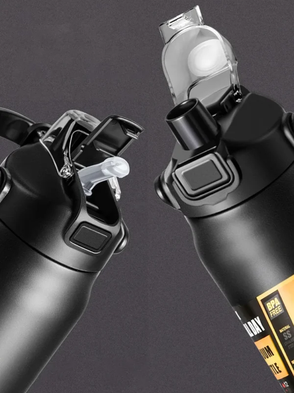 Outdoor-Thermoskanne, tragbar, Thermobecher aus Edelstahl 304, Tumbler, Isolierflaschen, kalte und heiße Sportwasserflasche mit Strohhalm – Bild 12