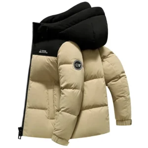 Hohe Qualität männer daunenjacke Casual Mit Kapuze Verdickte Winter Warme Oberbekleidung Kurzen Stil Farbblock Design Neue Heiße Verkauf Von Der