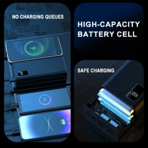 Reise-Powerbank 50000 mAh mit 5 Ausgängen und 2 Eingängen, externer Akku mit hoher Kapazität für iPhone, Samsung Galaxy