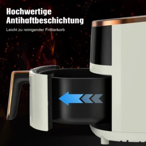 OYAJIA Airfryer Heißluftfritteuse, 8-in-1 Air Fryer XXL 6L, Heissluftfritteuse mit 2 Sichtfenster, 55 Prozent energiesparend, spülmaschinenfeste Körbe
