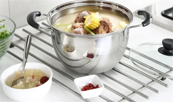 Edelstahl topf Doppelten Boden Suppe Topf Nichtmagnetischen Kochen mehrzweck Kochgeschirr Non stick Pan induktion herd verwendet topf – Bild 13