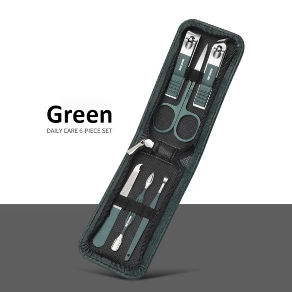 6/9-teiliges Set, professionelles Stück, Nagelpflegeset, Maniküre- und Pediküre-Set aus Edelstahl, Nagelknipser-Set mit Reiseetui