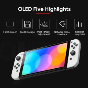 Nintendo Schalter OLED Modell 7 Zoll Bildschirm Joy‑Con Griff Verbesserte Audio Einstellbare Konsole Stabile TV Modus Video Spiel