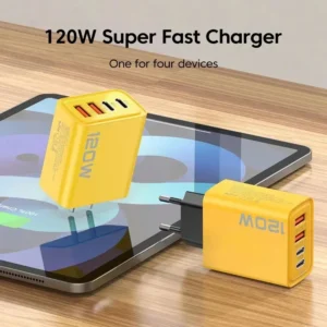 Nur Neueinkäufer 0.19€ Quick Charge 3.0 Fast Charger Muti Total 120W 4 Port USB Type C PD Mobile Phone Wall Adapter for iPhone 16 Samsung S24