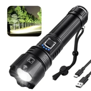 Wiederaufladbare Taschenlampen mit hohem Lumen, 990.000 Lumen, hellste LED-Taschenlampe mit 5 Modi, leistungsstarke wasserdichte Taschenlampe
