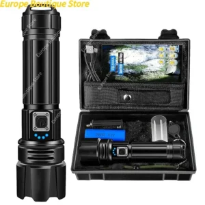 Wiederaufladbare Taschenlampen mit hohem Lumen, 990.000 Lumen, hellste LED-Taschenlampe mit 5 Modi, leistungsstarke wasserdichte Taschenlampe